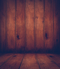Wall Mural - Old dark brown retro style wood texture background