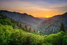Sunset At The Newfound Gap In The Great Smoky Mountains