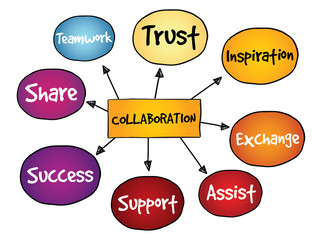 Wall Mural - Collaboration mind map, business concept