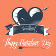 Valentines day illustration and typography elements.