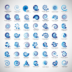 unusual spirals set - isolated on gray background - vector illustration, graphic design editable for