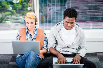 hacker in tech start-up business coding software