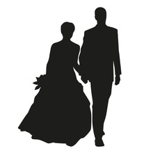 Wedding Couple Vector Silhouette