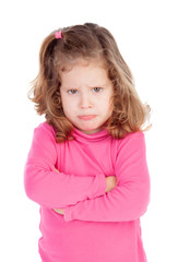 Canvas Print - Angry little girl in pink