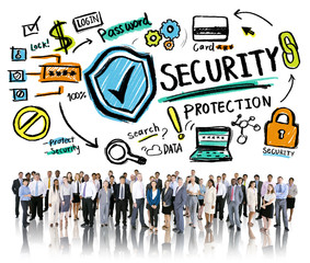 Poster - ethnicity business people security protection corporate concept