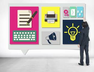 Wall Mural - content connect social media data blog concept