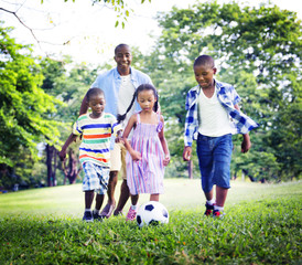 Wall Mural - African Family Happiness Holiday Vacation Activity Concept