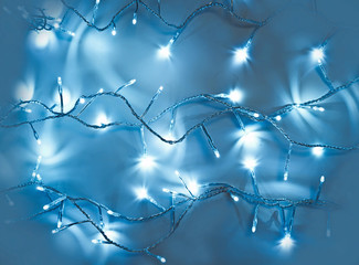 blue christmas lamps