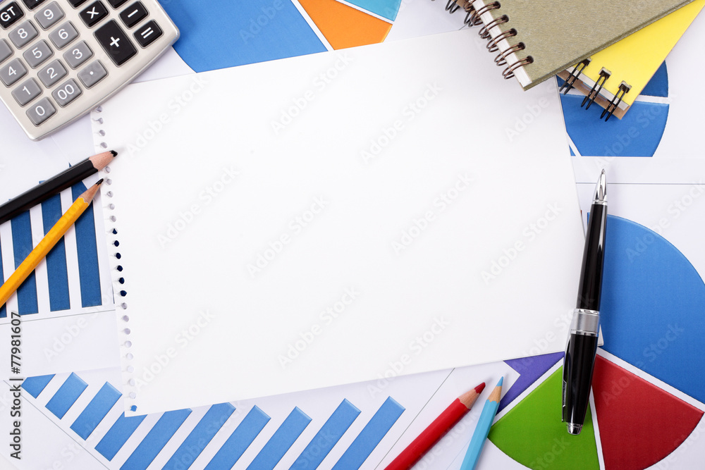 Basic Account Background Financial accounting background with blank notepad to do list charts ...