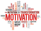 MOTIVATION word cloud, fitness, sport, health concept