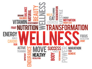 WELLNESS word cloud, fitness, sport, health concept