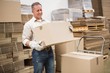 © WavebreakmediaMicro - Worker carrying box in warehouse