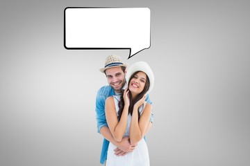Poster - Composite image of happy hipster couple smiling at camera