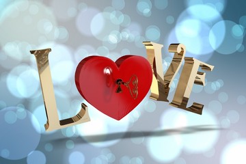 Poster - Composite image of love with lock and key