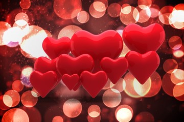 Fototapete - Composite image of love hearts
