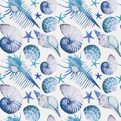 Naklejka na meble Corals with shells and crabs