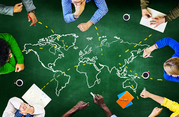 Wall Mural - world global ecology international meeting learning concept