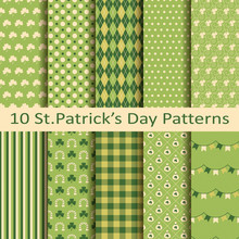 Set Of Ten Patterns For St.Patrick's Day