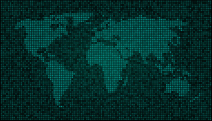 Wall Mural - World map dots matrix green EPS 10