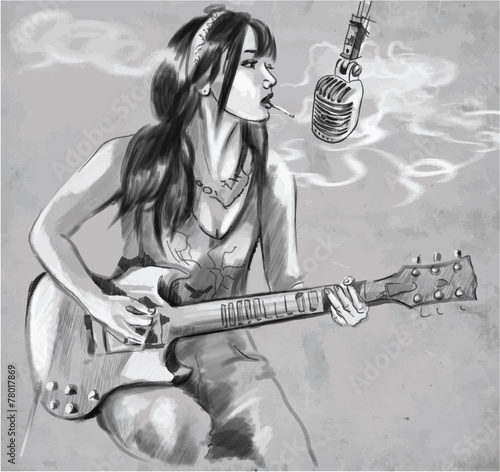 palenie-gitarzysta-recznie-rysowane-wektor