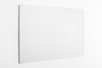 white canvas on white wall, clipping path included