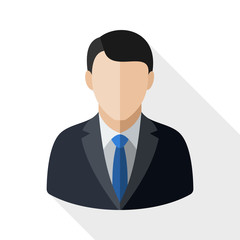 Wall Mural - male user icon with long shadow on white background