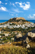 Town of Lindos and Acropolis on the island of Rhodes