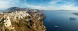 Wide panorama of the Santorini island