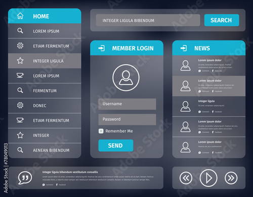 Cuadros en Lienzo vector blue mobile user interface design