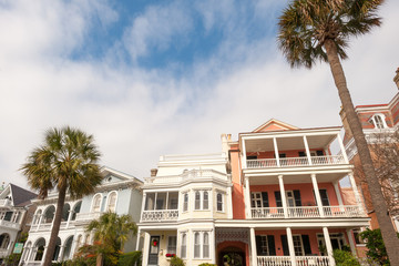 Historic houses along Battery st in Charleston, SC