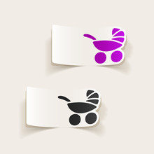 Realistic Design Element: Baby Buggy