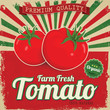 Colorful vintage Tomato label poster vector illustration