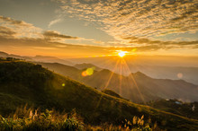 Sunset In PhaTung Mountain, Chiang Rai, Thailand