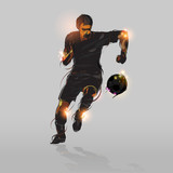 Fototapeta  - abstract soccer striker