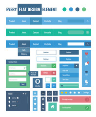 Naklejka na meble Flat ui kit design elements for webdesign