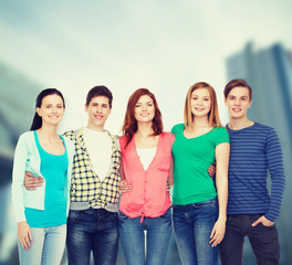 Wall Mural - group of smiling students standing