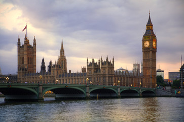 Poster - LONDON, UK - July 21, 2014: Big Ben and houses of Parliament