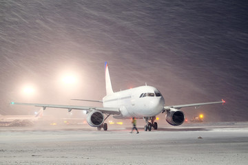 Wall Mural - Moscow, Russia, 2015: plane parked at the airport