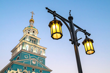 Bell tower of the Orthodox Church and lantern, Tashkent