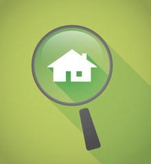 Wall Mural - Magnifier icon with a house