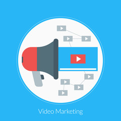 Wall Mural - Flat design concept for Video Marketing