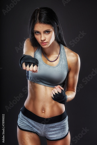 Nowoczesny obraz na płótnie woman boxer portrait