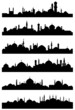 Muslim or arabic cityscape black silhouettes
