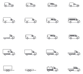 Vector commercial transport icons