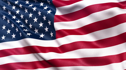 Wall Mural - Seamless American flag waving in the wind