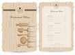 Vintage style restaurant menu design, design on wood background
