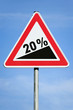 Photo realistic '20% slope' sign