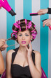 © godfer - retro pin up woman in beauty salon