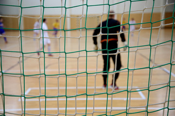 Wall Mural - The background of futsal goalkeeper