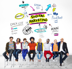 Wall Mural - Digital Marketing Branding Strategy Online Media Concept